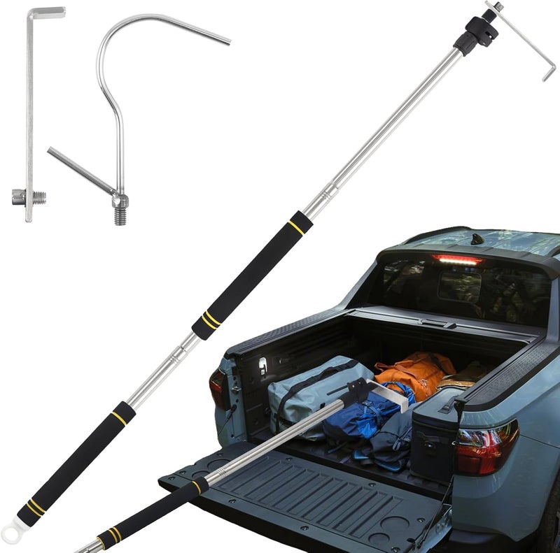 UEGHNS Cargo Grabber for Truck Bed Long Handle, Truck Grabber Reach Retriever Tool 34-73.5 inch Sturdy Bed Buddy Truck Tool with Two Replacement Hooks Essential Truck Van RVs Tools Convenient and Efficient - Image 1